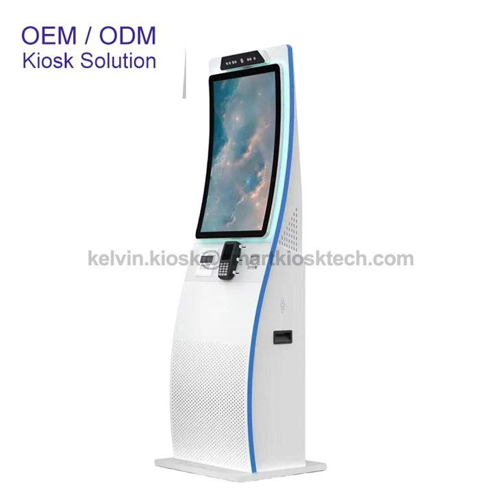 23.6 Inch Floor Standing Curved Screen Queue Kiosk high quality